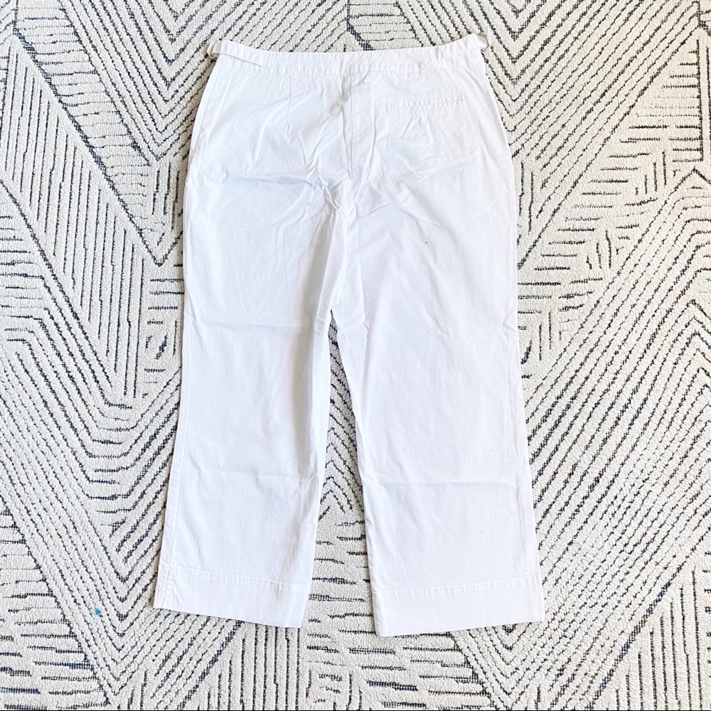 Basic Editions Crop Pants Cotton White Size 10 - Picture 2 of 8